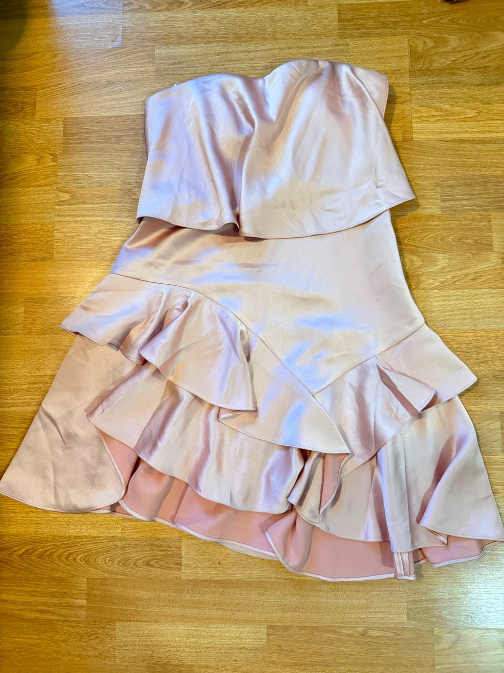 Halston Heritage Blush Pink Strapless Ruffle Dress for Girls